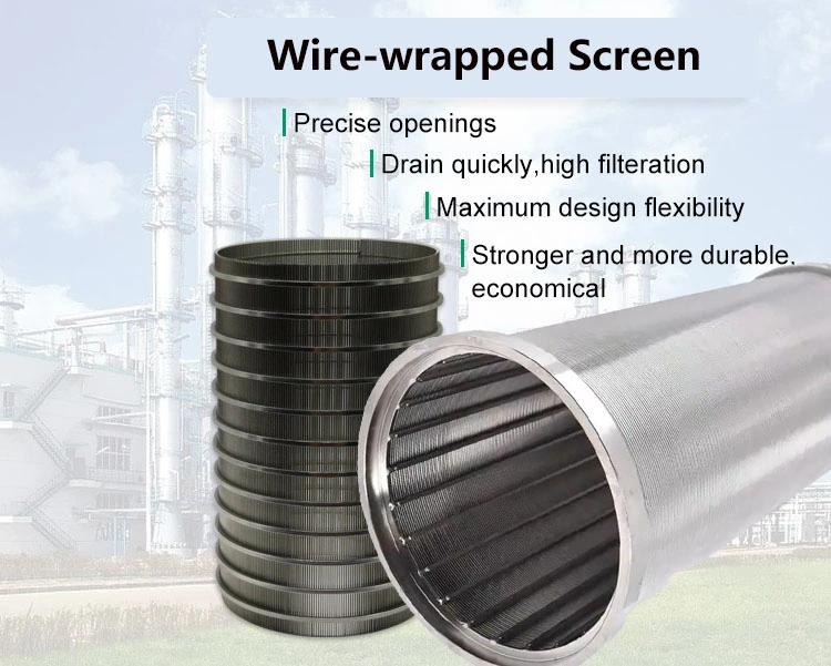 AISI304 13 3/8in Perforated Pipe Based Wire Wrapped Deep Water Well Screen Casing